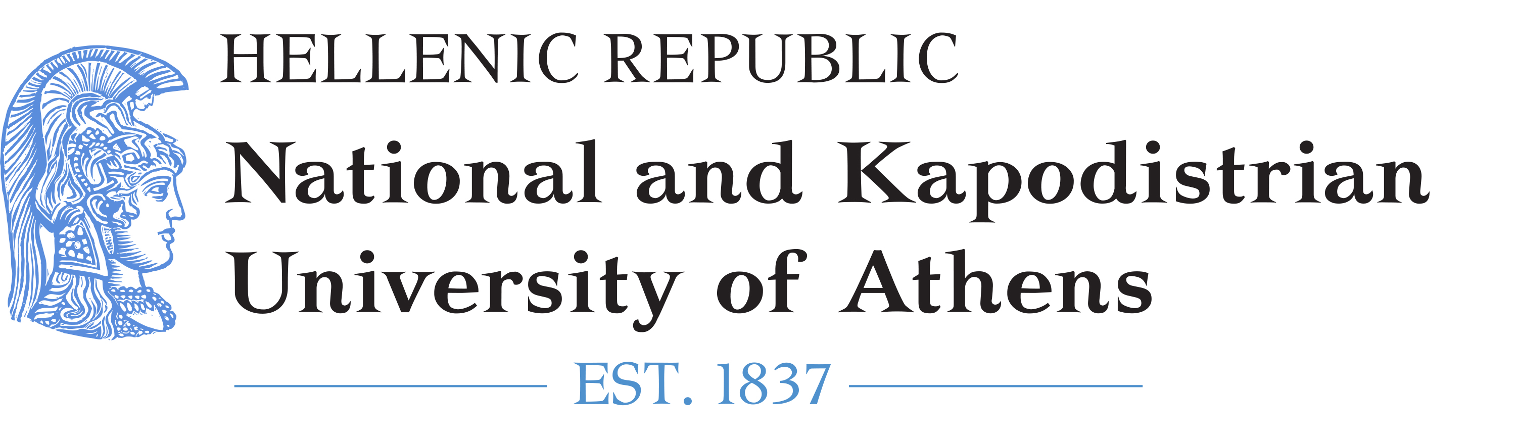 National and Kapodistrian University of Athens' logo directing to the university's main website.