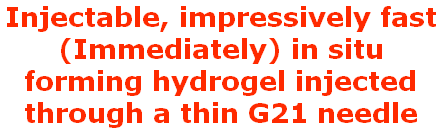 Injectable, impressively fast  (Immediately) in situ  forming hydrogel injected   through a thin G21 needle