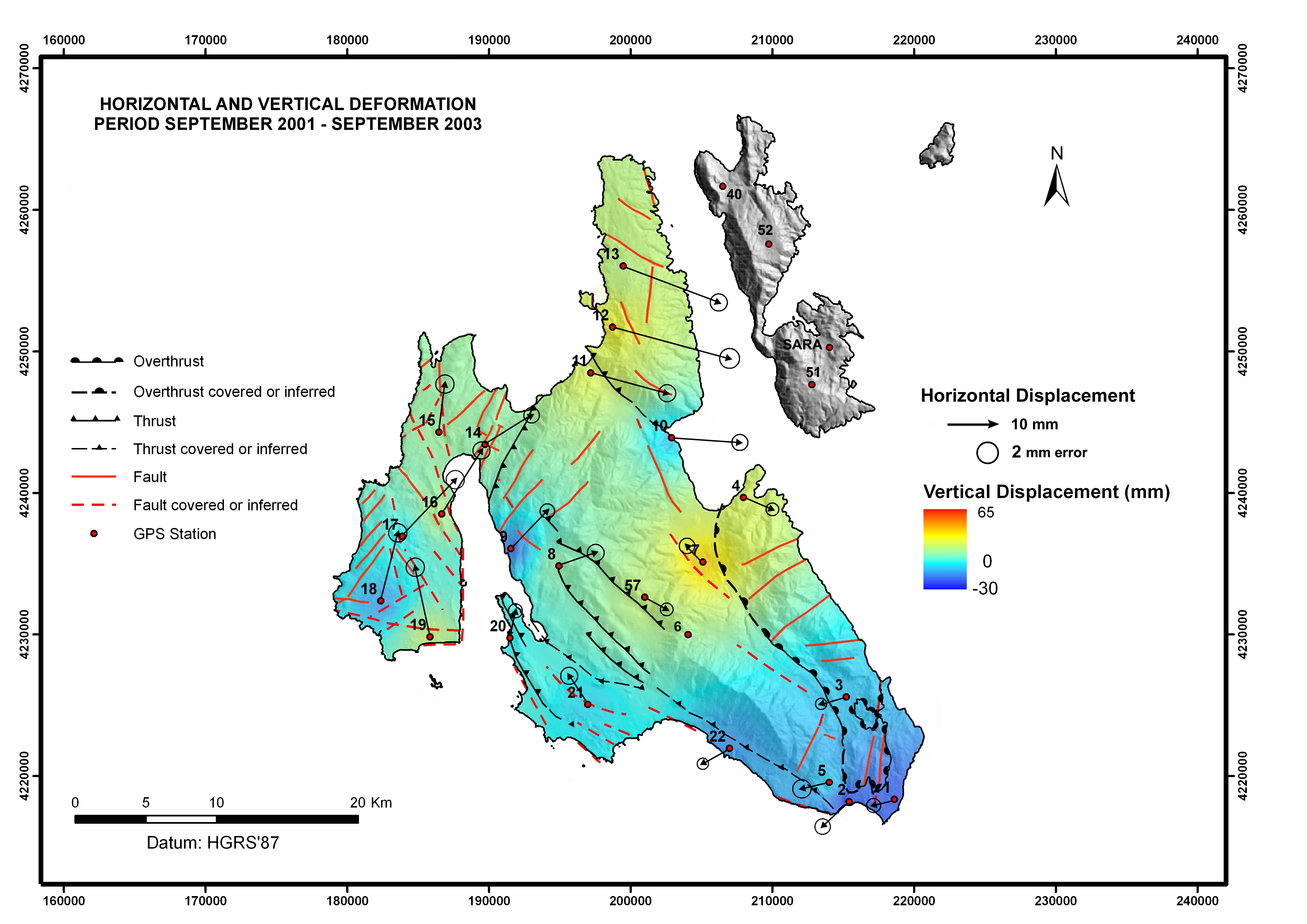 Ground Deformation Map of Cephallonia Island