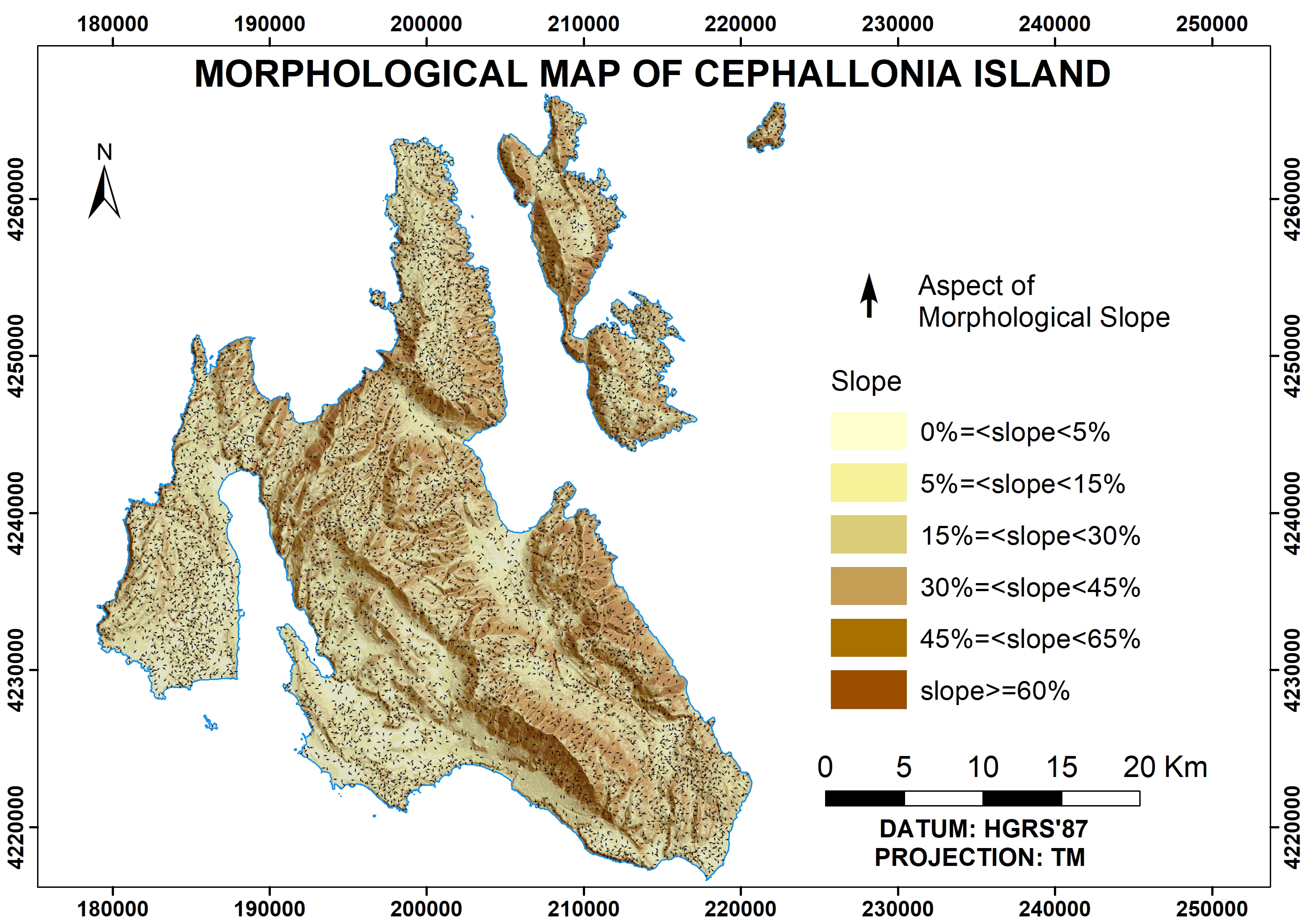 Morphological Map of Cephallonia Island