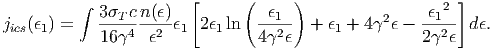                         [      (     )                   ]
          ∫  3Tc n(ϵ)            ϵ1            2     ϵ12
jics(ϵ1) =    ---4---2-ϵ1 2ϵ1ln  ---2-  + ϵ1 + 4 ϵ - --2-- dϵ.
             16   ϵ            4  ϵ                2 ϵ
