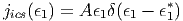 jics(ϵ1) = A ϵ1(ϵ1 - ϵ*1)
