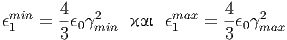  min   4-   2         max   4-   2
ϵ1   = 3 ϵ0min   ϵ1   = 3ϵ0max
