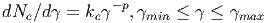 dNe∕d  = ke-p,min ≤   ≤ max
