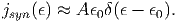 jsyn(ϵ) ≈ A ϵ0(ϵ - ϵ0).
