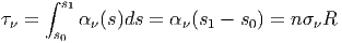      ∫ s1
 =     (s)ds =  (s1 - s0) = n R
      s0
