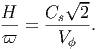         √ --
H--   Cs--2-
ϖ  =   V ϕ .
