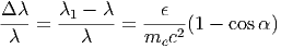 --   1----   --ϵ--
   =        =  m c2 (1 - cos )
                   e
