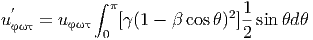  ′         ∫               2 1
u = u 0 [(1 -  cos) ]2-sin d
